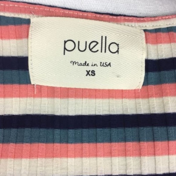 Anthropologie Puella Cosima Striped Ribbed Textured Tunic Top Women's Size XS - Picture 7 of 8